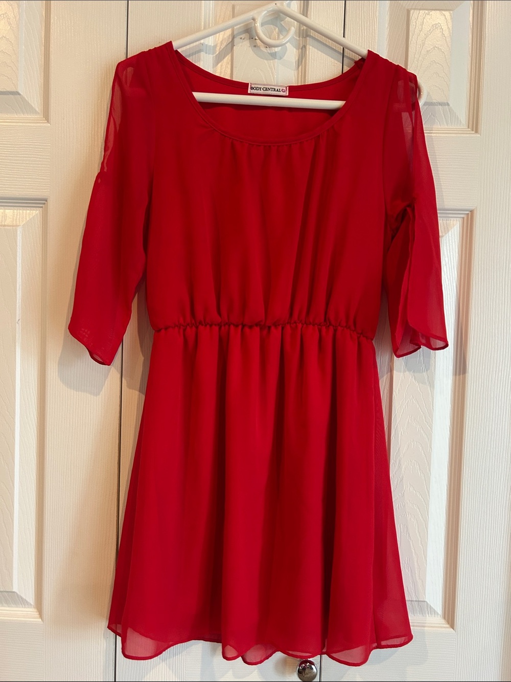 Body Central Girls' Scarlet Red Chiffon Party Dress